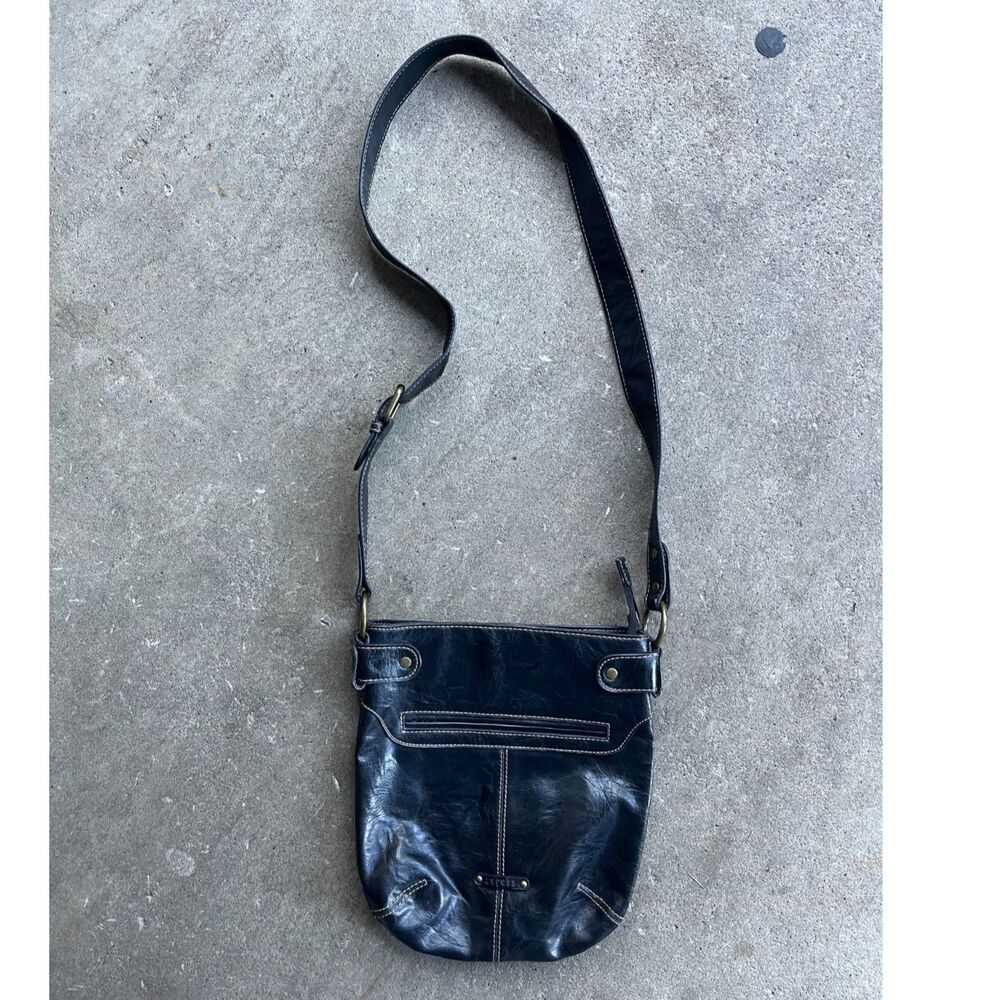 Liz Claiborne Axcess Faux Leather Crossbody Bag Black